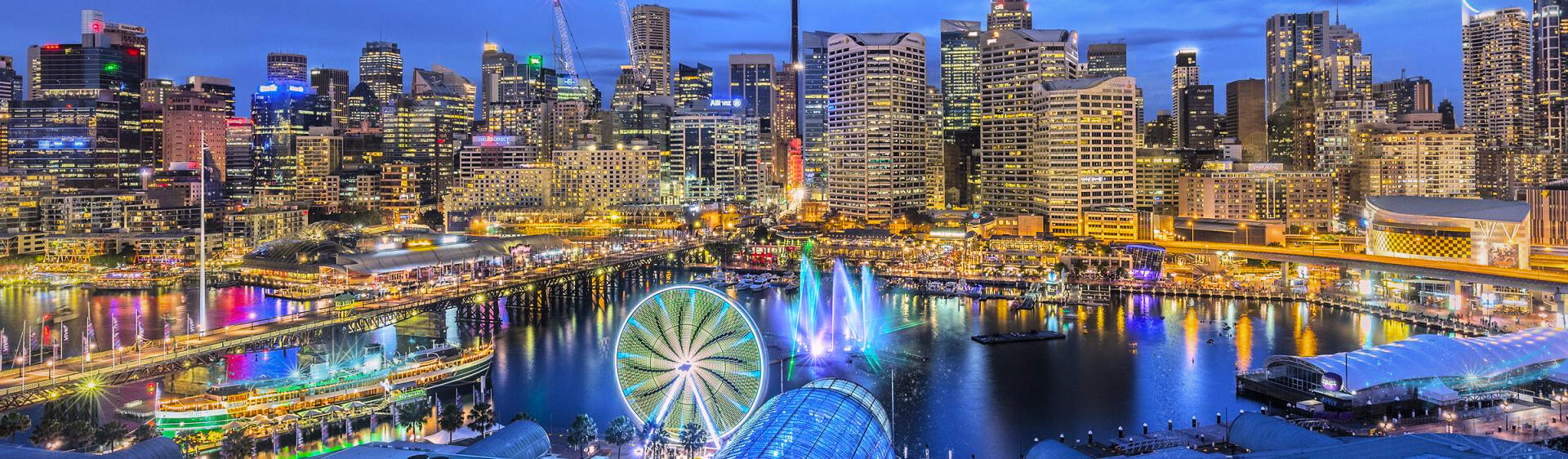 Darling Harbour at Night Looking over Cockle Bay